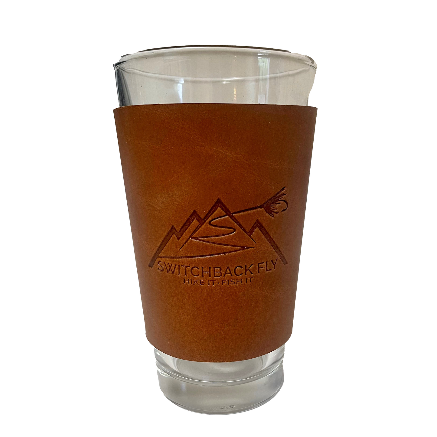 Leather 16 oz Pint Glass