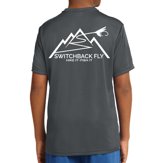 Youth Short Sleeve Dri-Fit Logo Tee Iron Gray