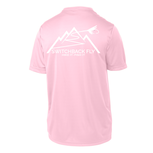 Youth Short Sleeve Dri-Fit Logo Tee Light Pink